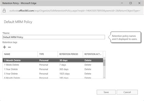 default mrm policy|Assign and view retention policies on email messages.